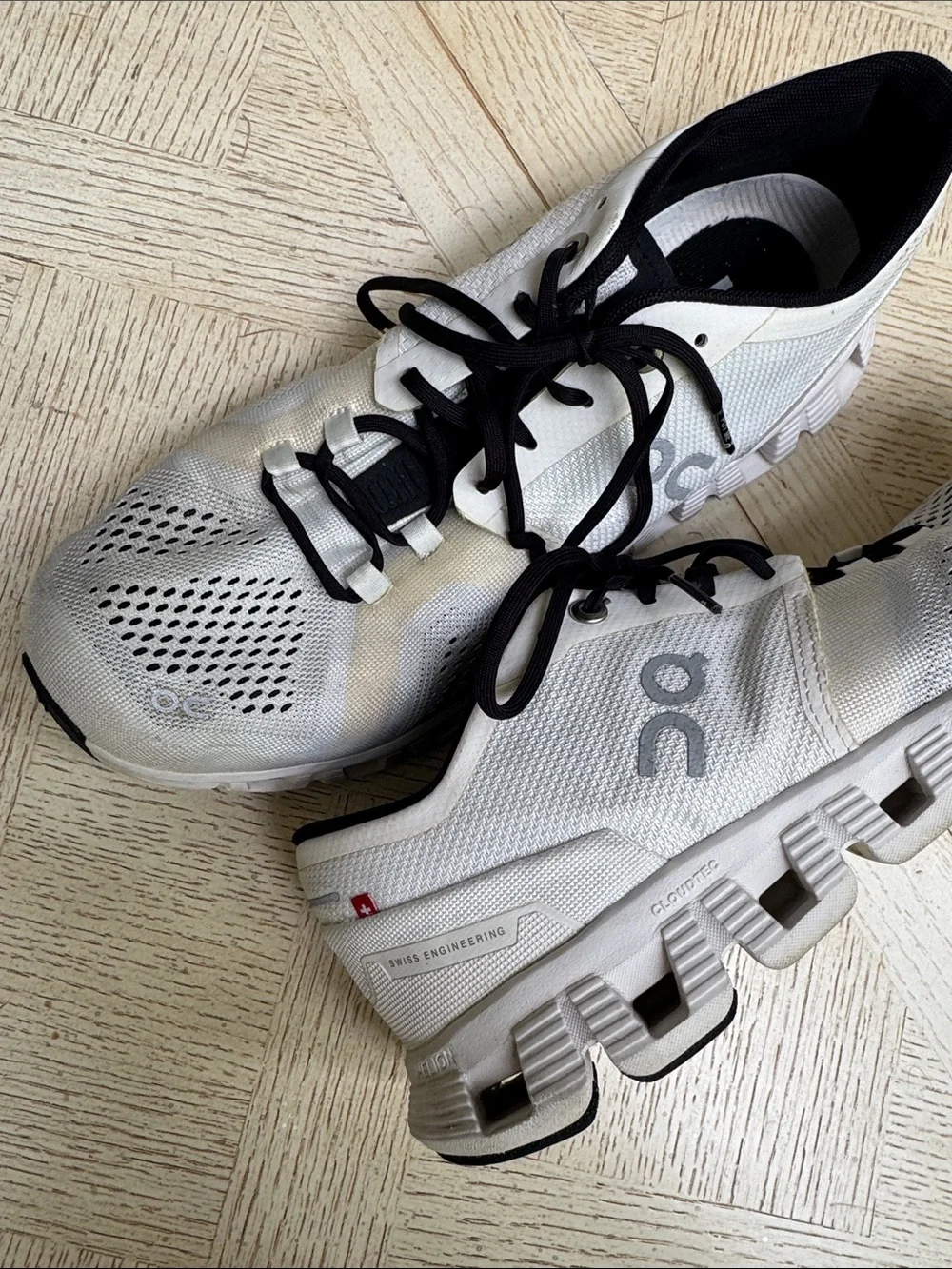 On Cloud X Cloudtec Helios White & Black Running Sneakers - Men’s 8 - Picture 2 of 5